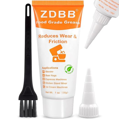 Food Grade Grease for Kitchenaid Stand Mixer Odorless Food Grade Equipment Lubricant with PTFE Espresso Machine Grease Sanitary Lubricant for Beer Kegs, Meat Slicer, Grinders, 1 oz 1-Pack
