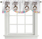 Grey Easter Tie Up Valance Curtains for Windows, Kitchen Curtains Window Shades, Spring Cartoon Bunny Colorful Eggs Wood Grain Light Filtering Roman Curtain Valances for Bedroom/Bathroom/Cafe 42"x18"