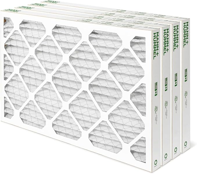 Mann+Hummel 16x24x2 MERV 8 Pleated HVAC AC Furnace Air Filters. 4 Pack. (Exact Size: 15.38 x 23.38 x 1.75 Inches)