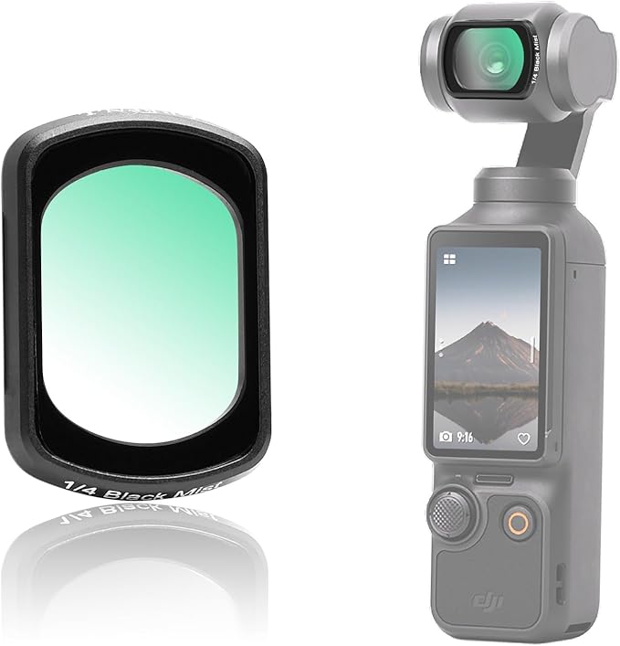 GREEN.L Magnetic Black Mist Filter for DJI Osmo Pocket 3, 1/4 Strength Cinematic Pro-Mist Effect, Ultra-Thin, Multi-Coated, HD Optical Glass