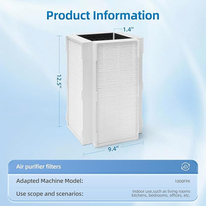 CAP-1000 Replacement Filter Compatible with Cuisinart CAP-1000FPK Air Purifier, 3-in-1 Filtration (2 Pack)
