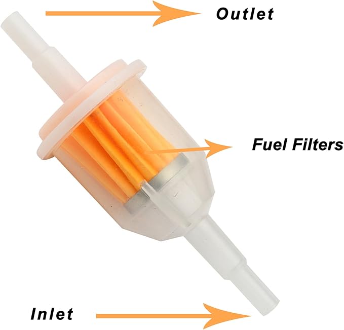 Gas Inline Fuel Filters 1/4 Inch x 5/16 Inch Replacement for Briggs Stratton John Deere Kawasaki Kohler (15)