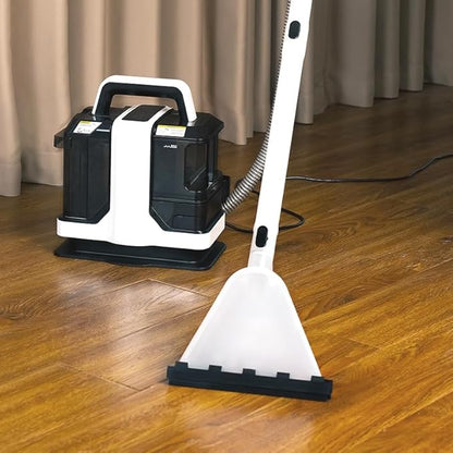 Portable Multifunctional Carpet Cleaning Machine,Electric Floor Scrubber and Vacuum Cleaner, Wet Dry Cleaning System, Black and White