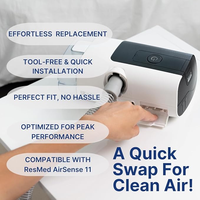 Snugell Disposable AirSense 11 CPAP Filters – 6-Pack– Designed for ResMed AirSense 11 Machines – Travel-Friendly and Easy to Install – Provides Superior Filtration for Clean, Healthy, and Purified Air