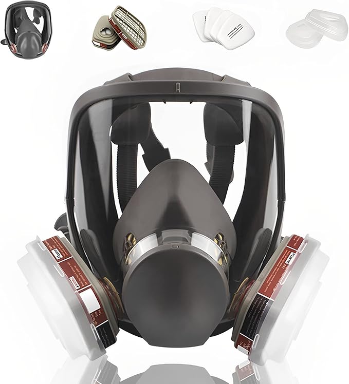 Full Face Respirаtor Reusable, Organic Vapor Respirаtor Compatible with Particulate Filter, Protection for Painting, Machine Polishing, Welding, Same as 6000 6800 7800 FF-400 V-Series