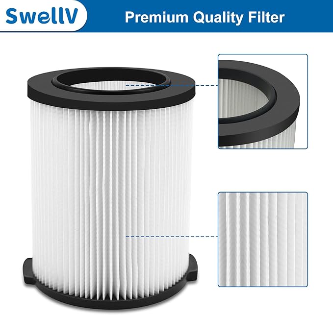 2 Pack VF4000 Replacement Filter Compatible with RIDGID Vacs Wet Dry 5-20 Gal& 6-9 Gal Husky Vacuum & CRAFTSMAN Shop Vacuum 17816 9-17816, Standard Wet and Dry Vacuum Cleaner Filter Vf4000