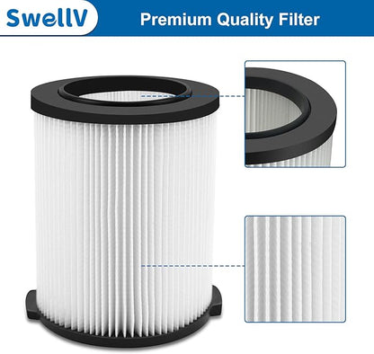 2 Pack VF4000 Replacement Filter Compatible with RIDGID Vacs Wet Dry 5-20 Gal& 6-9 Gal Husky Vacuum & CRAFTSMAN Shop Vacuum 17816 9-17816, Standard Wet and Dry Vacuum Cleaner Filter Vf4000