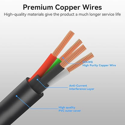 1M 4-Pin ACE Pro Extension Cable Compatible with Anycubic Kobra 3/Kobra 3 Max/Kobra S1 Combo 3D Printers 22AWG Copper Core Extension with Magnetic Ring Filter