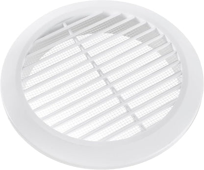 White 6" Inch Round Ventilation Grille with Insect mesh. (Duct 6Ø / Grille 7Ø) Ventilation Applications. Indoor and Outdoor Vent Cover. Available 3 Sizes / 4 Colors.