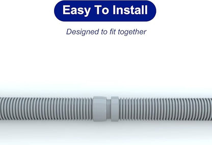 Poolvio Professional Swimming Pool Vacuum Cleaner Hose -1.5” 8 Piece Hoses for Pool Vacuum Extension/Replacement - Compatible with all Major Automatic Swimming Pool Cleaners