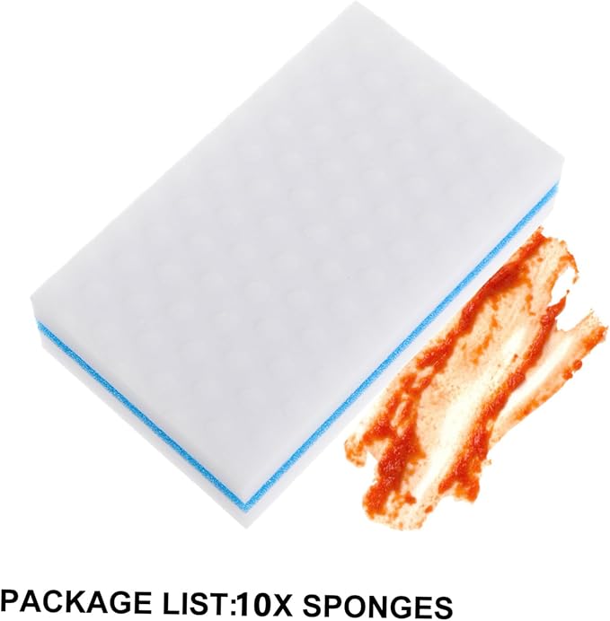 Luxshiny 10pcs Three-Layer Reusable Kitchen Sponge Scrubber Lightweight Quick-Dry Non-Scratch Dishwashing Pads for Multi-Surface Cleaning