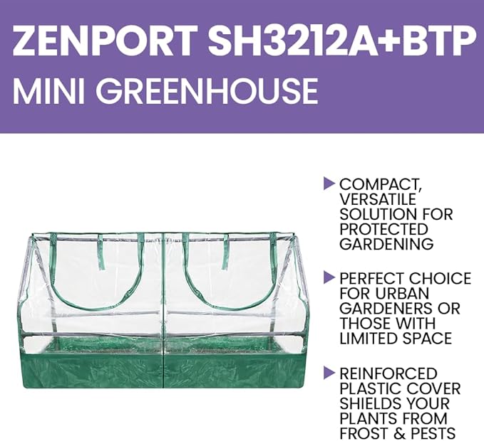 Zenport SH3212A+BTP Garden Raised Bed and Cold Frame Greenhouse Cloche - 3 Pack