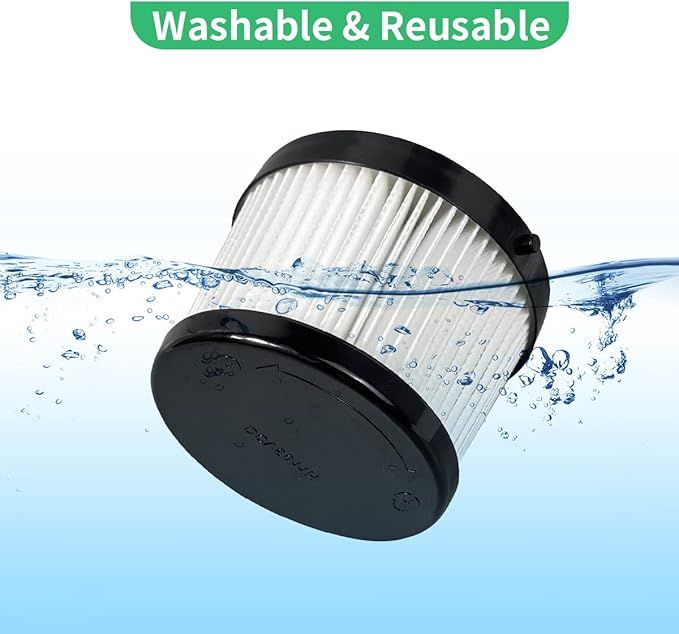 2 Pack DCV5011H HEPA Filter Compatible with DEWALT DCV501HB Cordless Handheld Vacuum, with 4 Foam Sleeve Filters & 1 Brush