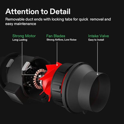 VIVOSUN Grow Tent Ventilation System, 8 Inch Inline Duct Fan with Speed Controller, 8'' Carbon Filter, and 25ft. Ducting Combo, Air Cooling and Filtration Kit for Grow Tent, Hydroponics