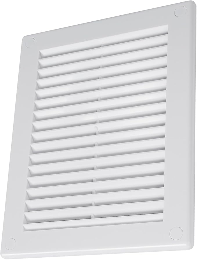 Vent Systems 4.5" x 6" Inch (Opening Dimensions) - Pack of 2 - Plastic White Soffit Vent Cover - Flat Rectangular Air Vent Grille - Air Vent Deflector - HVAC 6" x 8" Inch (Overall Dimensions)