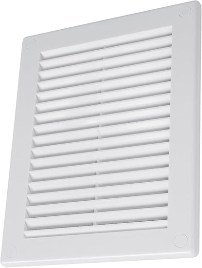 Vent Systems 4.5" x 6" Inch (Opening Dimensions) - Pack of 2 - Plastic White Soffit Vent Cover - Flat Rectangular Air Vent Grille - Air Vent Deflector - HVAC 6" x 8" Inch (Overall Dimensions)
