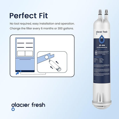 GLACIER FRESH EDR3RXD1 Compatible with 4396841 Refrigerator Water Filter, KAD3RXD1, WHR3RXD1, 4396841, 4396710, Filter 3, 46-9083,46-9030, 9030, 9083 Refrigerator Water Filter, 3 Pack