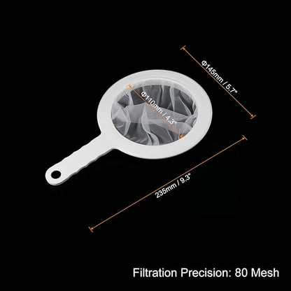 PATIKIL 9"x6" Food Filter Strainer, 80 Mesh Kitchen Mesh Filters Strainers Fine Mesh Sieve with Handle for Filter Juice Coffee Soy Milk, White