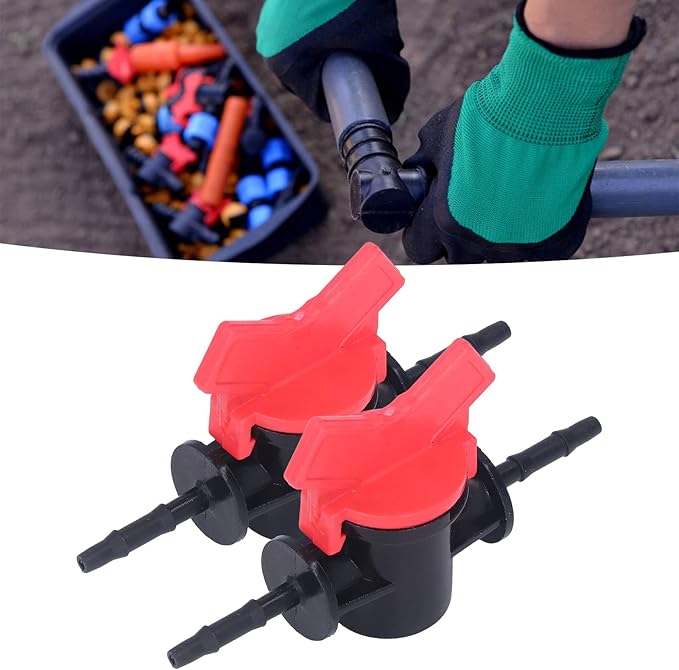 Regulator ABS Plastic Liquid Control Stop Valve for Domestic Water Pumps Solar Water Heaters Construction Sites 2PCS Straight Through Valve (3.5MM regulator)