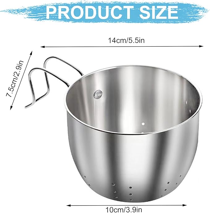 Stainless Steel Sink Food Catcher, Multifunctional Hanging Sink Strainer Colander Drain Basket for Filter Kitchen Waste and Wash Fruits or Vegetables