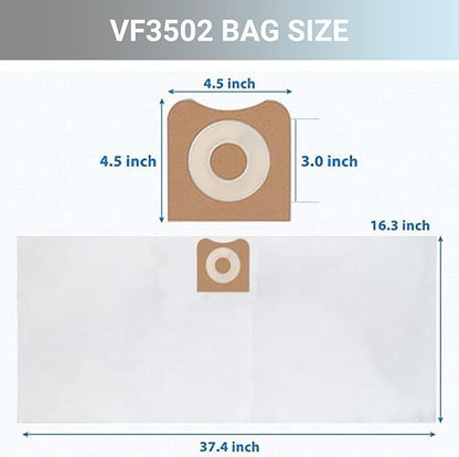 2 Pack Replacement VF4000 Filter for Ridgid Shop Vac Filter 5-20 Gallon, Standard H13 HEAP Wet/Dry Rigid Shop Vac Filters Compatible with Husky 6-9 Gallon Vacs, With 4 Pack VF3502 Bags