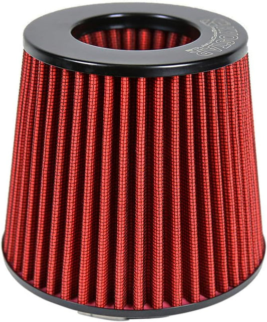KYOSTAR Universal 3.5" (89mm) High-Flow Air Filter, Reusable Cone Cold Air Intake, High Performance, Washable, Clamp-On Car High Flow Air Kit, Flange Diameter: 3.5 Inch, Filter Height: 6.1 Inch, Red