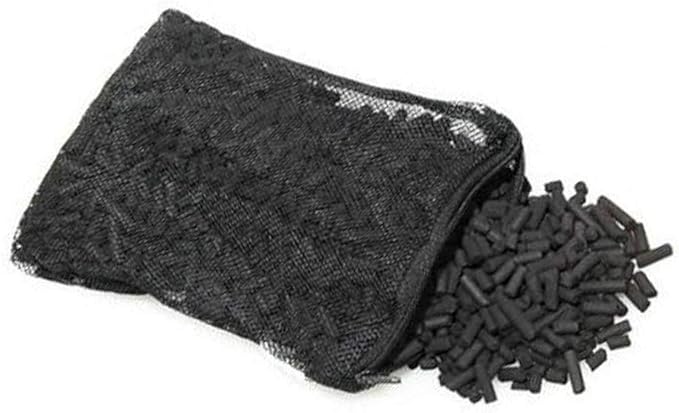 Premium Virgin Activated Carbon Charcoal Pellets in 1 Filter Media Bag (Free) for Aquarium Fish Tanks Koi Pond Canister Filter Reef Filters, Air Filters, Kitchen Compost Bin (7 oz)