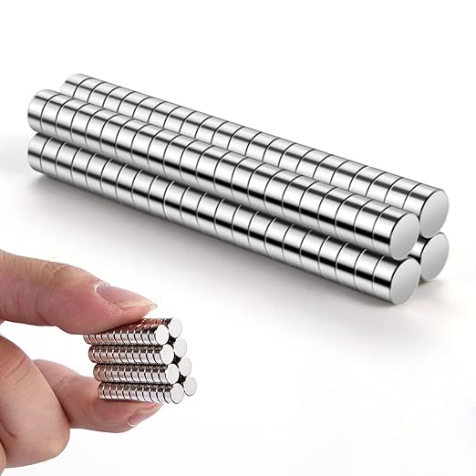 rhinocats 80Pcs Small Round Magnets,6x3mm Mini Rare Earth Magnets for 3D Printing,Miniatures,Office, DIY, Crafts and Science