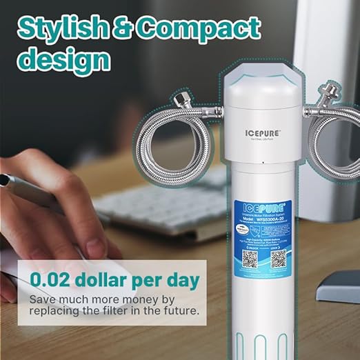 ICEPURE WFS5300A-20 5 Years or 40K Gallons Under Sink Water Filtration System, Ultra High Capacity NSF/ANSI CAN372 & 42 Certified, Direct Connect Drinking Faucet, Removes Chlorine, Odor, Heavy Metals