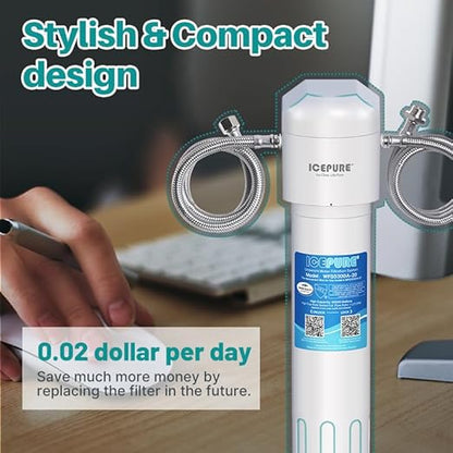 ICEPURE WFS5300A-20 5 Years or 40K Gallons Under Sink Water Filtration System, Ultra High Capacity NSF/ANSI CAN372 & 42 Certified, Direct Connect Drinking Faucet, Removes Chlorine, Odor, Heavy Metals
