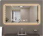 Smart Lighted Bathroom Mirror for Wall，Illuminated LED Bathroom Mirror，Lighted Bathroom Makeup，Waterproof，Shatterproof，with Touch Sensor/Dimming/Demister pad(H70*W90cm/H27.6*W35.4IN)