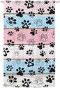Sheer Curtains 108 Inches Long, Pink Blue Paw Print Semi Sheer Curtains Light Filtering Window Treatment, Vintage Farmhouse Wooden Grain Privacy Voile Drapes for Living Room Bedroom 52x108 Inch