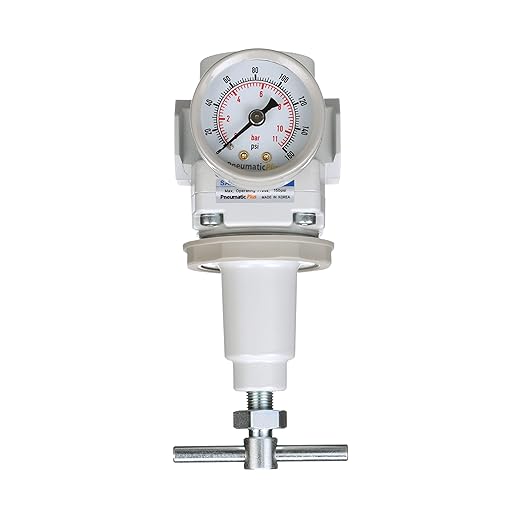 PneumaticPlus SAR300T-N03BG Air Pressure Regulator 3/8" NPT, T-Handle, Gauge & Bracket