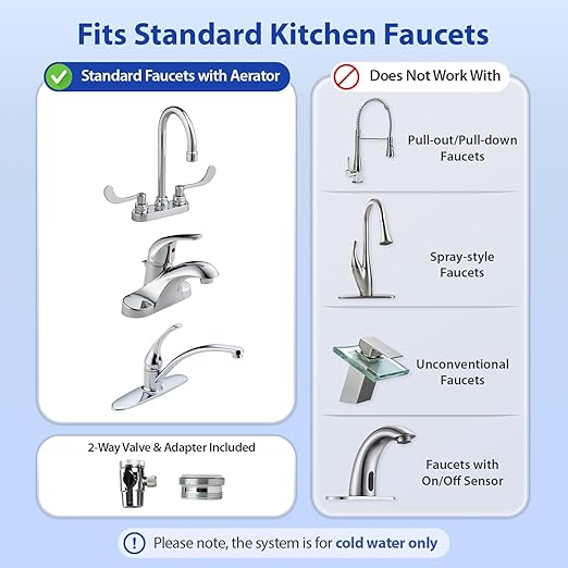 iSpring CKC1C-NC Countertop Water Filter, Drinking Water Filtration System for Faucet, Reduces Chloramine, Bad Odors, Sediment, and 99% of Chlorine, Clear (Filter Included)