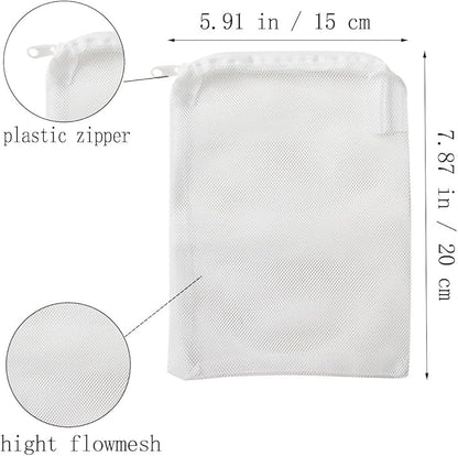 10 Pcs Tanks Filter Media Bags, Aquarium Bag, Fish Tank Mesh with Zipper Reusable Bags.for Activated Carbon, Ceramic Rings, etc