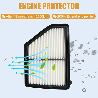 Engine Air Filter 17220-5BA-A00 Compatible with Honda Civic 2016-2024 2.0L, HR-V 2023 2024 2.0L, Replace# 17220-5BA-A00 AF5264 JFA405 SA12051 PA99117 WA10416