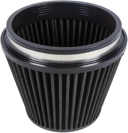 KYOSTAR Universal 6" (152mm) High-Flow Air Filter, Reusable Cone Cold Air Intake, High Performance, Washable, Clamp-On Car High Flow Air Kit, Flange Diameter: 6 Inch, Filter Height: 6.2 Inch, Black