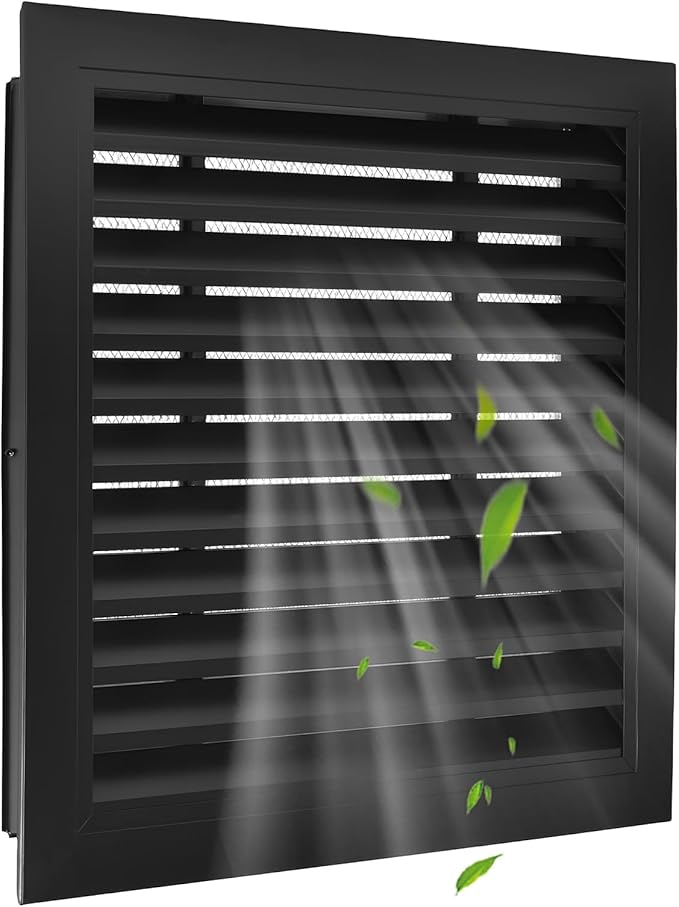 2-Pack Paintable Gable Vents - 18" x 18" Aluminum with Screen, Maximize Ventilation in Attics and Sheds, Vent Opening: 16" x 16"