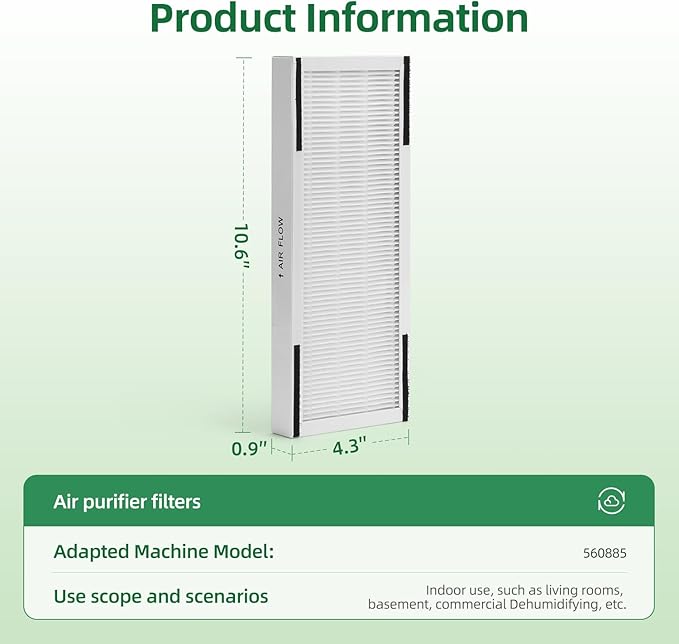 560885 Replacement Filters Compatible with Idylis F AC-38 Series Air Purifiers, 2 High- Efficiency Filter+4 Activated Carbon