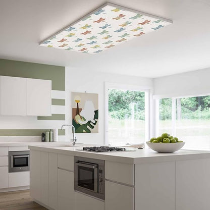 Fluorescent Light Covers for Ceiling Lights Watercolor Dragonfly Magnetic Light Filters 1 Pack 4x2 ft Colorful Linen Ceiling Lights Cover for Classroom Office School Home Drop Lamp Decor