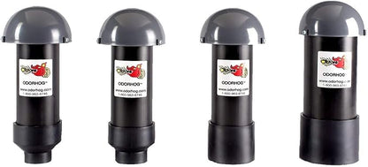 OdorHog Vent Stack Pipe Filter 4 Sizes, Black ABS with Mushroom Cap, Removes Outdoor Septic and Sewer Odors (fits 1.5 or 2.0-inch)