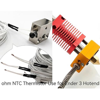 5Pcs Ender 3 Pro Thermistor Upgrade, Ender 5 Thermistor, 3D Printer ohm NTC 3950 Thermistor 100K Glass Bead Thermistor Use for Creality Ender 3/Ender 3 V2/Ender 3 Neo,Ender 5 Pro/Plus, Voxelab Aquila,