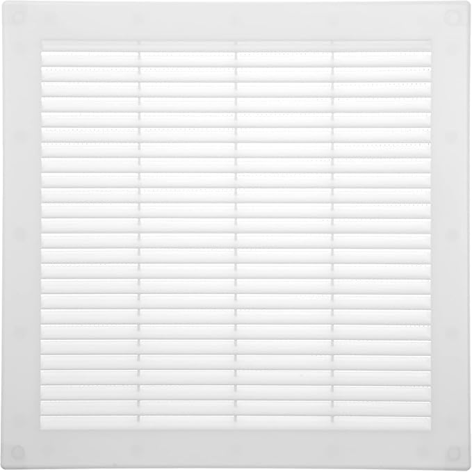 Vent Systems 10" x 10" Inch (Opening Dimensions) - Pack of 2 - Plastic White Soffit Vent Cover - Flat Square Air Vent Grille - Air Vent Deflector - HVAC 12" x 12" Inch (Overall Dimensions)