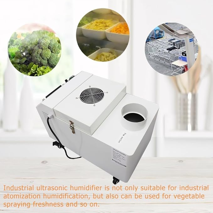 Industrial Ultrasonic Humidifier Cooler Sprayer 3kg/h Portable Continuous Cool Mist Maker Humidifier Commercial with Humidistat and Remote Sensor for Greenhouse Large Room