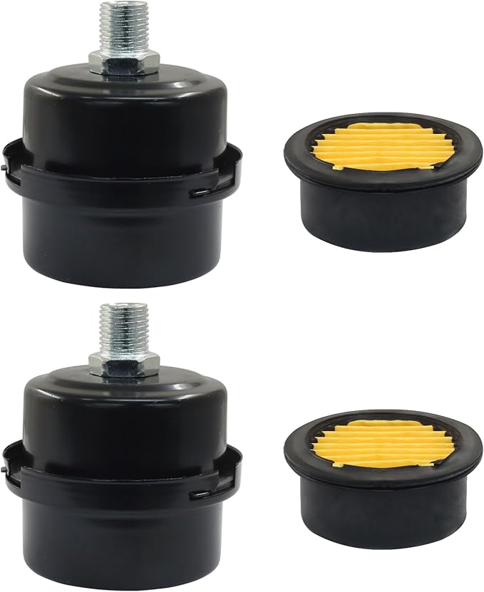 2 Pcs Air Compressor Silencer, 1/4" Thread Air Compressor Intake Filter 12.5mm Air Compressor Filter Noise Muffler