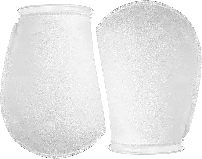 Wave Point 7 Inch Ring Filter Socks 200 Micron - Aquarium Felt Filter Bags - 7 Inch Ring by 14 Inches Long [Long Version] - Fits Eshopps and Aqueon (12 pk)
