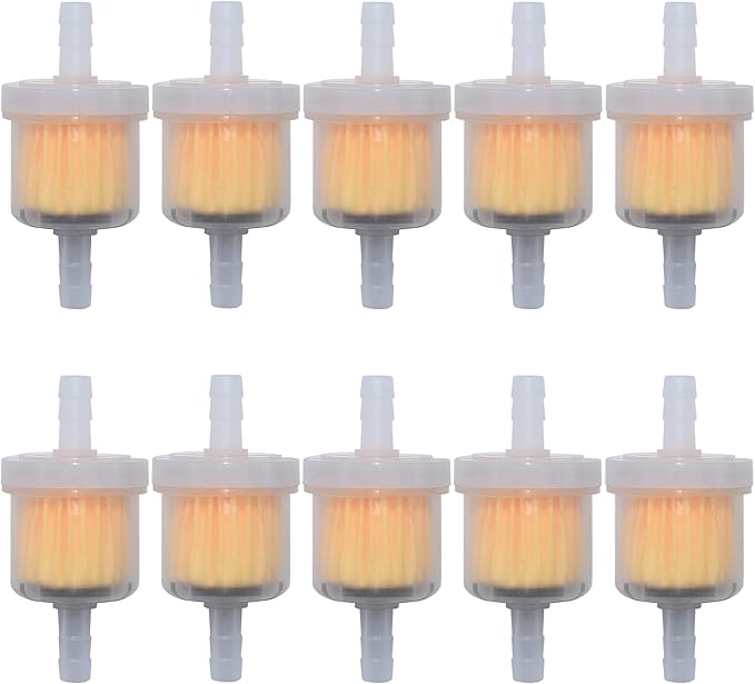 Universal 1/4 Inch Gas Inline Fuel Filters with magnet for Kohler, Kawasaki, John Deere, Birggs, Stratton Small Engine Gasoline Generator Lawn Mower Motorcycle（10pcs）
