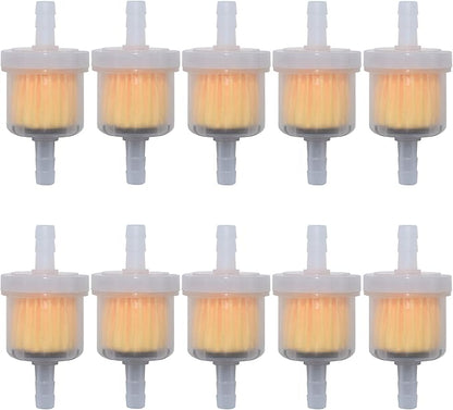 Universal 1/4 Inch Gas Inline Fuel Filters with magnet for Kohler, Kawasaki, John Deere, Birggs, Stratton Small Engine Gasoline Generator Lawn Mower Motorcycle（10pcs）