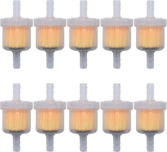 Universal 1/4 Inch Gas Inline Fuel Filters with magnet for Kohler, Kawasaki, John Deere, Birggs, Stratton Small Engine Gasoline Generator Lawn Mower Motorcycle（10pcs）
