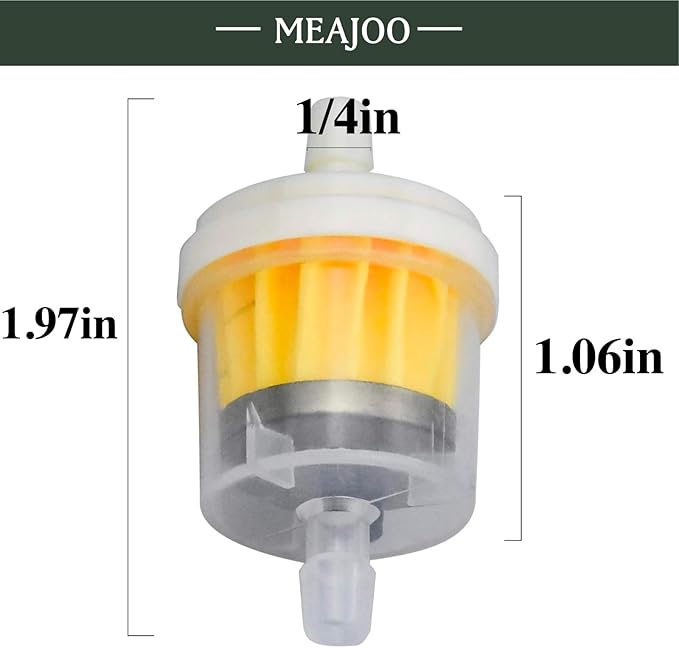 15PCS 1/4" 6mm-7mm Gas Inline Fuel Filter, with magnet, Fit for ATV Scooter Moped Go Kart Dirt Bikes Snowblower Motorcycle Lawnmower Taotao Small Tractors Snowmobiles Garden Tillers Generators